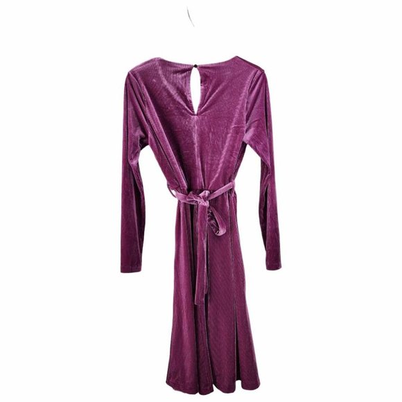 mossimo dress  v neck keyhole button back dusty mauve pink long sleeve sz XS - Picture 2 of 8